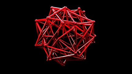 Aufkleber - Abstract red geometric sphere