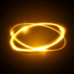 Poster - Golden Rings of Light Trails Abstract Background Overlay Effect Decoration Graphic Resource Art