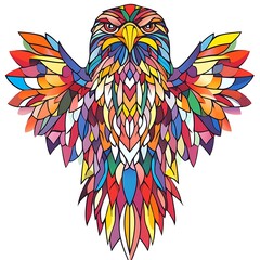 Poster - Colorful abstract eagle, vibrant design, artistic illustration, graphic element, possible use in design projects