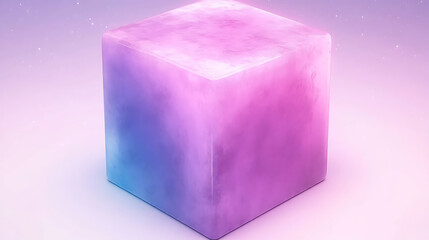 Poster - Gradient Colored Cube Abstract Design Geometric Conceptual Art Composition Rendering Visual Artwork