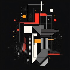 Aufkleber - Abstract geometric shapes composition (20)