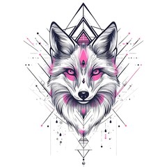 Poster - Abstract fox graphic design, geometric, trendy, artistic, decorative, print, apparel, modern