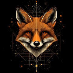 Poster - Mystical Fox Head Design