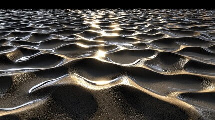 Poster - Hyper-detailed seamless ripples in the earth, glowing ground waves with soft reflections