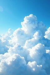 Wall Mural - Soft white clouds drifting across the blue sky, soft focus, fluffy clouds, white clouds