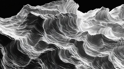 Poster - Hyper-realistic seamless floating ground texture, intricate wave formations with deep shadows.