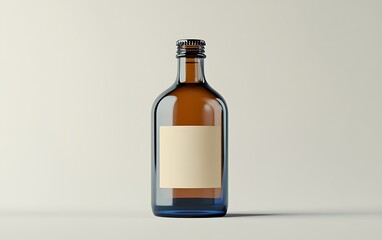 Aufkleber - Empty Wine Bottle Mockup Against White Background