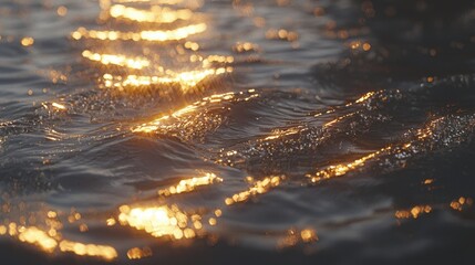 Poster - Hyper-realistic seamless ocean water ripples, bright sunlight shimmer for transparent effects.