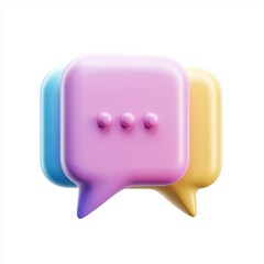 Fototapete - Chat message bubble 3d icon isolated on white background