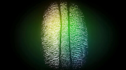 Poster - High Contrast Fingerprint Scan in Vivid Rainbow Hues Displaying Unique Identification Graphics