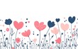© Raffaza - Cute floral border with hearts, background image, vector illustration, design element