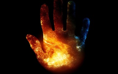 Poster - Cosmic hand, abstract art, imaginative, spiritual, fantasy