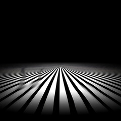Poster - Hypnotic Optical Illusion with Converging Black and White Lines in a Dramatic Perspective