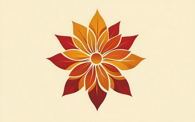 Poster - Abstract Autumn Flower Design, Decorative, Visual Art, Background Use