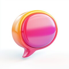 Fototapete - Speech bubble 3d icon isolated on white background