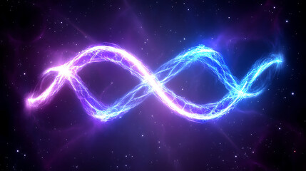 Poster - Infinity Space Loop Abstract Cosmic Energy Swirl with Nebula Starfield Background Phenomenon Exploration