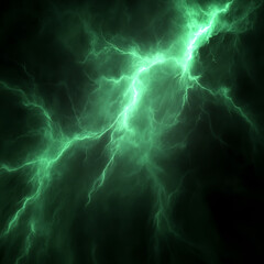 Wall Mural - intense green energy lightning strike display of nature s power in abstract visual