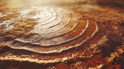 Poster - Seamless realistic clay ripples, glowing under bright sunlight, perfect for summer textures.