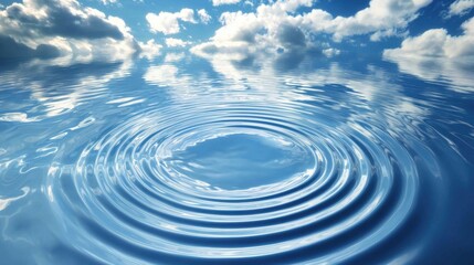 Fototapete - Seamless realistic cloud ripples, soft white waves in a bright blue sky, a transparent overlay