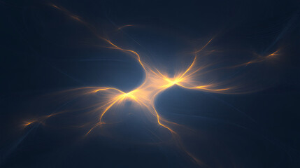 Poster - Interconnected Network Nodes with Glowing Light Trails on Dark Background for Data Transfer Visualization