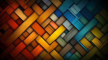 Poster - Interwoven Geometric Stripes Gradient Color Harmony Visual Creation Digital Art Abstraction
