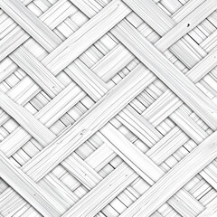 Poster - Interwoven White Painted Wood Planks Texture in Diagonal Weave Pattern of Whitewashed Wooden Strands