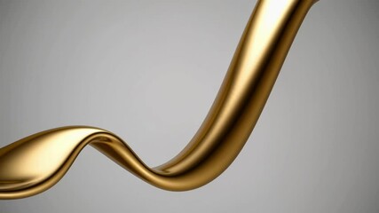 Wall Mural - abstract video concept with a close-up angle of a flowing golden liquid against a neutral background