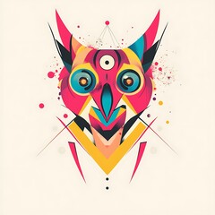 Aufkleber - Abstract owl graphic design, art, modern, eye-catching, use for print, web, social media