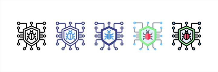 Sticker - Antivirus Multistyle Icon Set