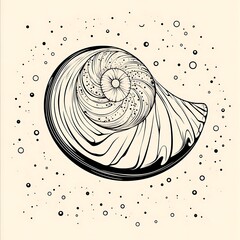 Poster - Ornate seashell graphic design, background patterns, artistic