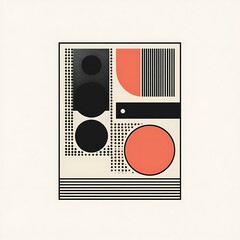Aufkleber - Abstract geometric shapes composition, graphic design, minimalist style, digital art, for print or web
