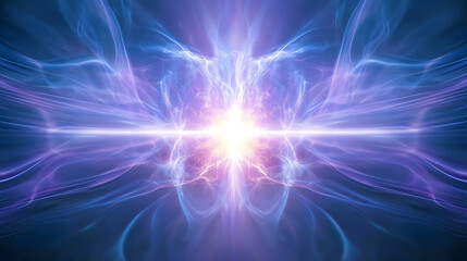 Poster - Luminous Bursting Star Energy Fractal Design Illustration Cosmic Power Abstract Art Background