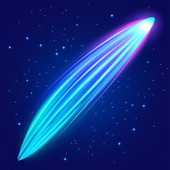 Poster - luminous comet streaking through starry night sky animation effect in cosmic backdrop design