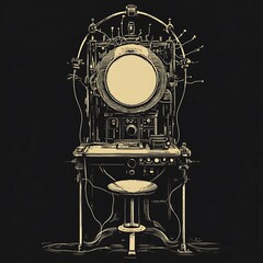 Aufkleber - Futuristic device,  monitoring,  dark room,  technology,  background use
