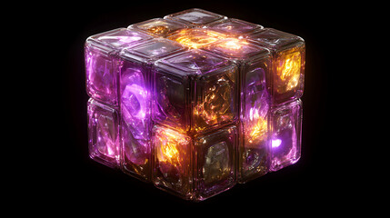 Poster - Luminous Cube of Intertwined Energies A Visual Representation of Connectedness and Complex Systems