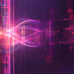 Poster - luminous data streams abstract digital visualization with glowing lines and particle effects