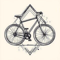 Poster - Graphic design of a bicycle, geometric background, artistic style, for print or digital use