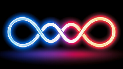 Poster - Luminous Infinity Symbol Depicting Balance in Duality Conceptual Abstract Creative Design Element