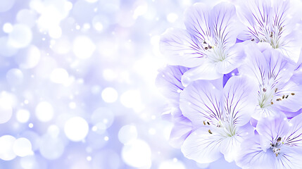 Poster - Luminous Lavender Blooms Floral Display with Bokeh Lights and Soft Focus Design Elements