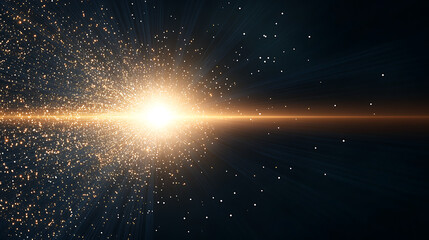 Poster - luminous particle burst radiating outward into the cosmos displaying galactic energy fields