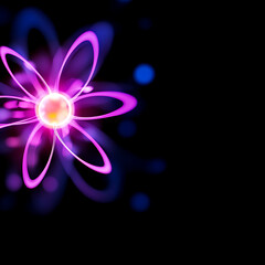Poster - Luminous Petals Glow on Midnight Bloom Digital Art