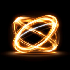 Poster - Luminous Rings Abstract Light Trails Sci-Fi Energy Plasma Conceptual Art Graphic Resource Background
