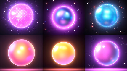 Poster - Luminous Spheres Radiating Light and Color in a Dark Universe with Cosmic Particle Brilliance