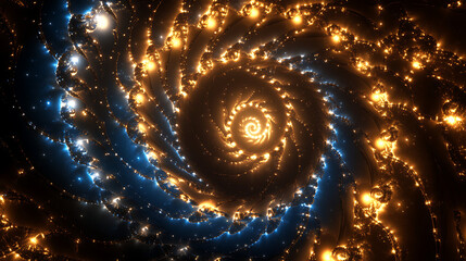Poster - Luminous Swirl Fractal Radiance Pattern Optical Illusion Artistry Depth and Complexity of Glowing Design