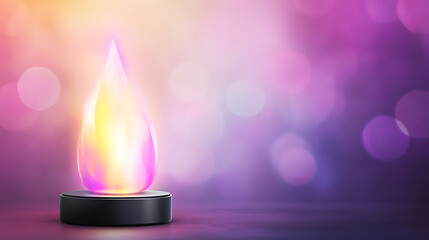 Poster - Luminous Teardrop on Display a Shimmering Beacon of Radiance with Bokeh Lights Backdrop Art