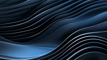 Wall Mural - Abstract waves of blue and black create a dynamic, flowing texture in a digital environment