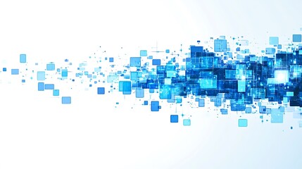 Poster - Abstract technology background with blue squares