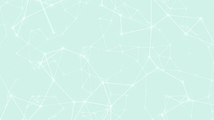 Aufkleber - Pastel green evolving plexus connection web or network animation, white lines geometric 3d corporate background