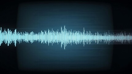 Blue Audio Waveform Display on a Black Digital Background, generator AI
