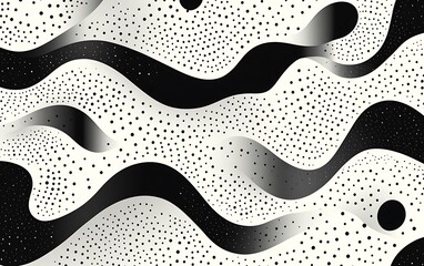 Poster - Abstract black and white wavy background design